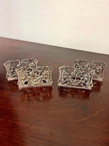 Four antique silver menu - antique,