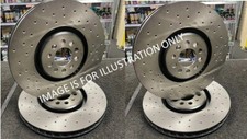 FOR VW GOLF MK4 3.2 R32 FRONT REAR DRILLED PERFORMANCE BRAKE DISCS 334MM + 256MM