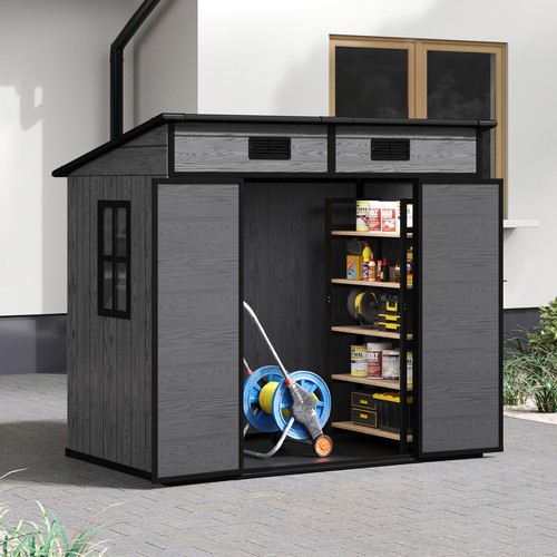 Plastic outdoor garden shed - plastic,