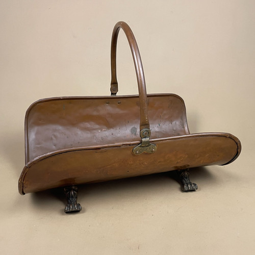 Copper coal bucket antique - bucket,
