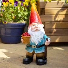 Alex The Foraging Gnome Ornament Resin Outdoor Garden Novelty Man Sculpture Gift