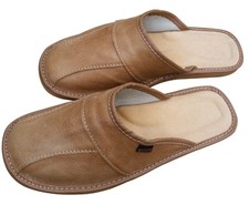Men's Leather Slippers Brown