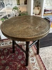 Antique Benares Table Brass
