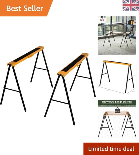 Metal folding saw horse set - saw,