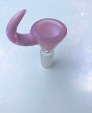 14mm Glass Bowl Horn PINK Handle Martini Bowl One hole push Male Viking bowl 
