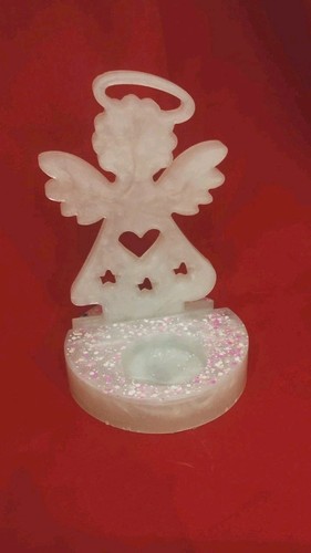 Handmade resin angel tea light - tea,