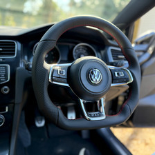 Leather Steering Wheel for VW Golf MK7 MK7.5 GTI R GTD Polo 2013-20 (AUTO DSG)