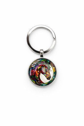 Colorful stained glass horse - stained,