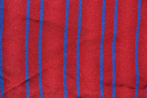 Red silk ascot cravat with - silk,