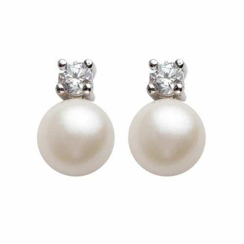 Pearl faux diamond stud - faux,