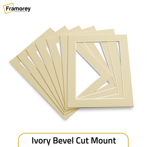 Ivory bevel cut photo mount - bevel,
