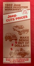 1982 Jeep "CHEROKEE / CJ-7 / CJ-5 / PICKUPS" - Original Car Brochure / Catalog