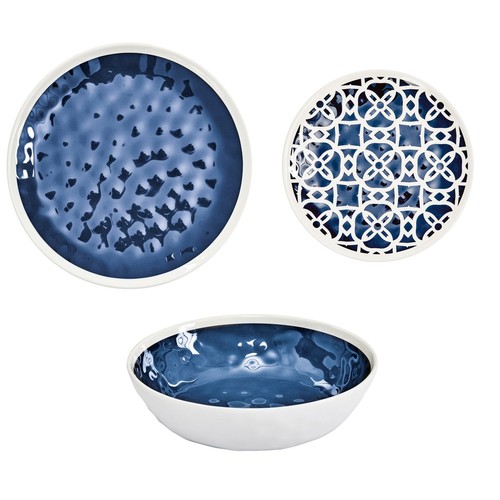 Blue melamine set - set, plates