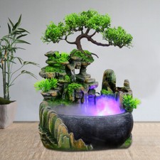 Tabletop Fountain Decor Indoor Rockery Desktop Mountain Waterfall Ornament