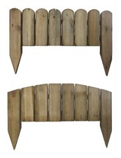 Wood Picket Garden Border Edging Panel Wood Low Fence Wooden Flower Lawn Edge