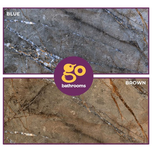 Large blue brown porcelain - blue,