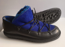 Ladies Shoes Boots Boots TRIPPEN Closed Size 40 UK 6.5 Black Blue Leather Fur