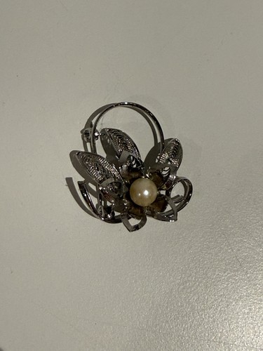Vintage silver brooch with - brooch,