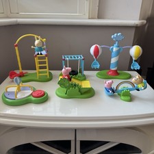 Peppa Pig Balloon Park / Playground Toy Playset Bundle - 6 Rides & 4 Figures