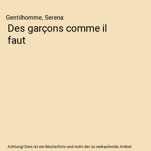 Des garçons comme - il, faut