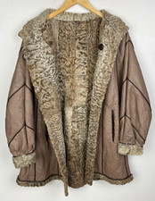 REAL SHEEPSKIN SHEARLING AFGHAN COAT UK Size 14-16 (US 10-12) Women`s Vtg