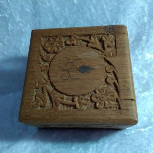 Carved wooden box - hand, crafted