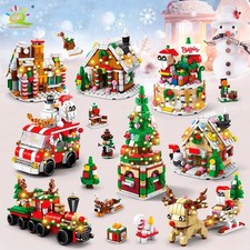 Lego Bricks Father Christmas Tree Santa Claus Decorations Ornaments Statue Doll