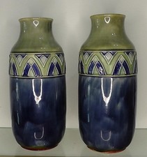 Pair of Large Doulton Vases by