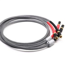 OFC Silver-Plated audio carbon fiber RCA interconnect cable with gold plaed jack