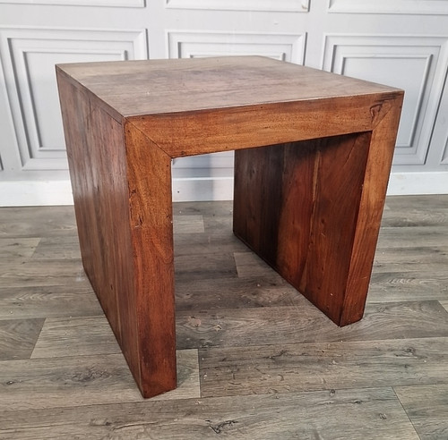 Vintage rustic side table - side,