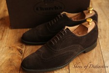 Church's New York Brown Suede Oxford Brogue Shoes Men's UK 9 US 10 EU 43