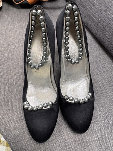 Vintage chanel black satin - chanel,