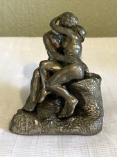 Vintage Buckingham Pewter Figure Lovers Gerald LY Hitch Made in England 1970s