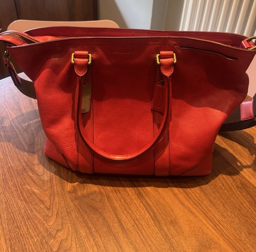 Coach red leather - coach, bag