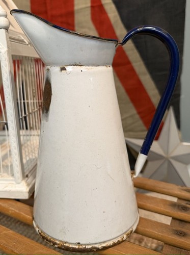 Vintage enamel jug - enamel,