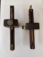 2 vintage Wood & Brass Mortise