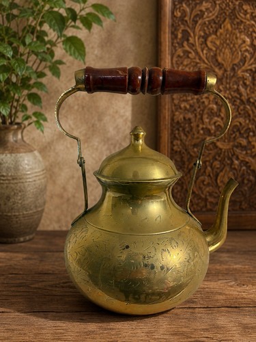 Large vintage engraved brass - large,