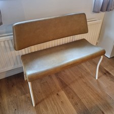 Retro Brown Leather Bench