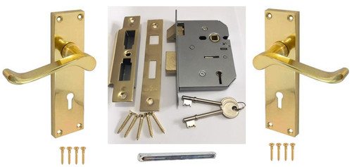 Brass victorian lever lock - brass,