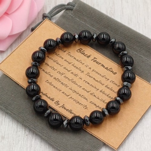 Black tourmaline bracelet - black,
