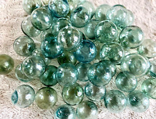 Vintage Japanese Glass Fishing Floats Set (Blue & Green) - 2"-2.8" (10 pcs)