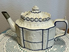 Rare Antique Castleford Yorkshire Pottery Teapot with Sliding Lid, H=6"