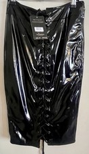 Ann Summers size 8 Roxy Pencil Black PVC skirt fetish clubwear Domme Mistress