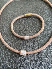 Links of London Rose Gold Vermeil Cz Necklace And Bracelet Set
