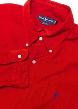 Vintage Polo Ralph Lauren Blake Corduroy Button Down Shirt Orange Men's XXL