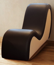 Black and Cream Faux Leather