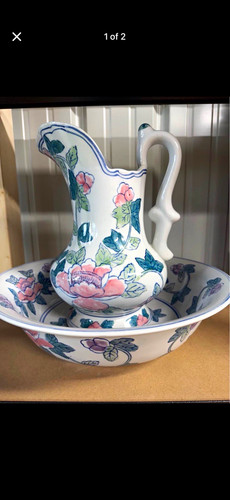 Floral glossy ceramic pitcher - floral,