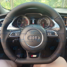 Audi Custom Leather Flat Bottom Steering Wheel A3 A4 A5 S3 S4 S5 Car Dynamics