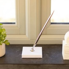 Silver Wedding Pen with Stand