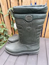 Derri Boots Green Wellies Size UK 11 Wellington Warm N Dry - pull cord top